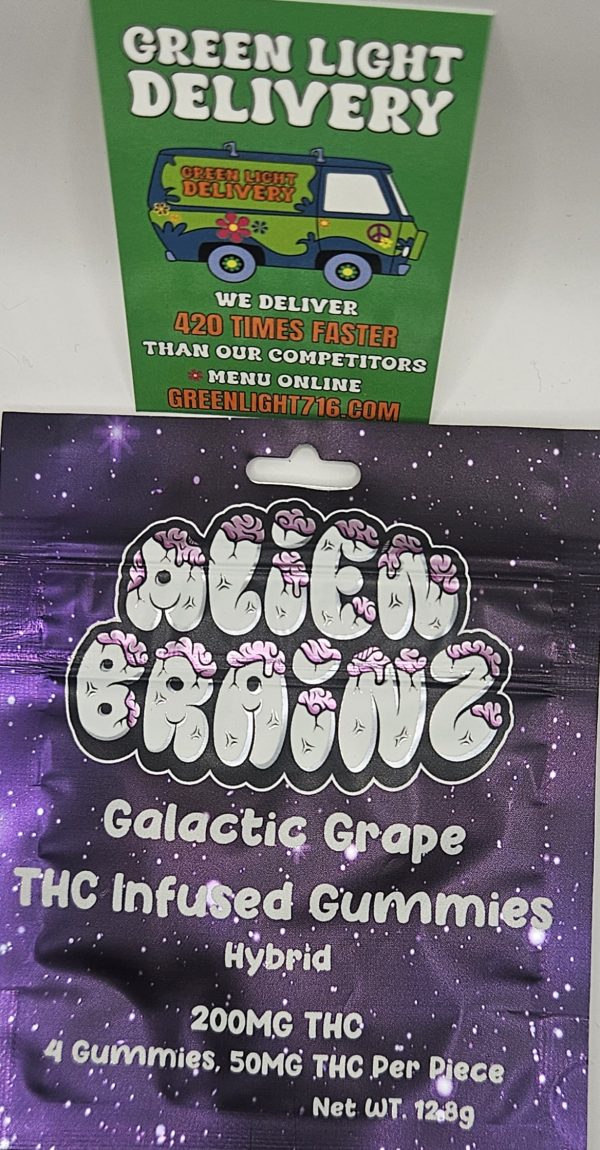 alien brainz thc infused gummies (sticker)